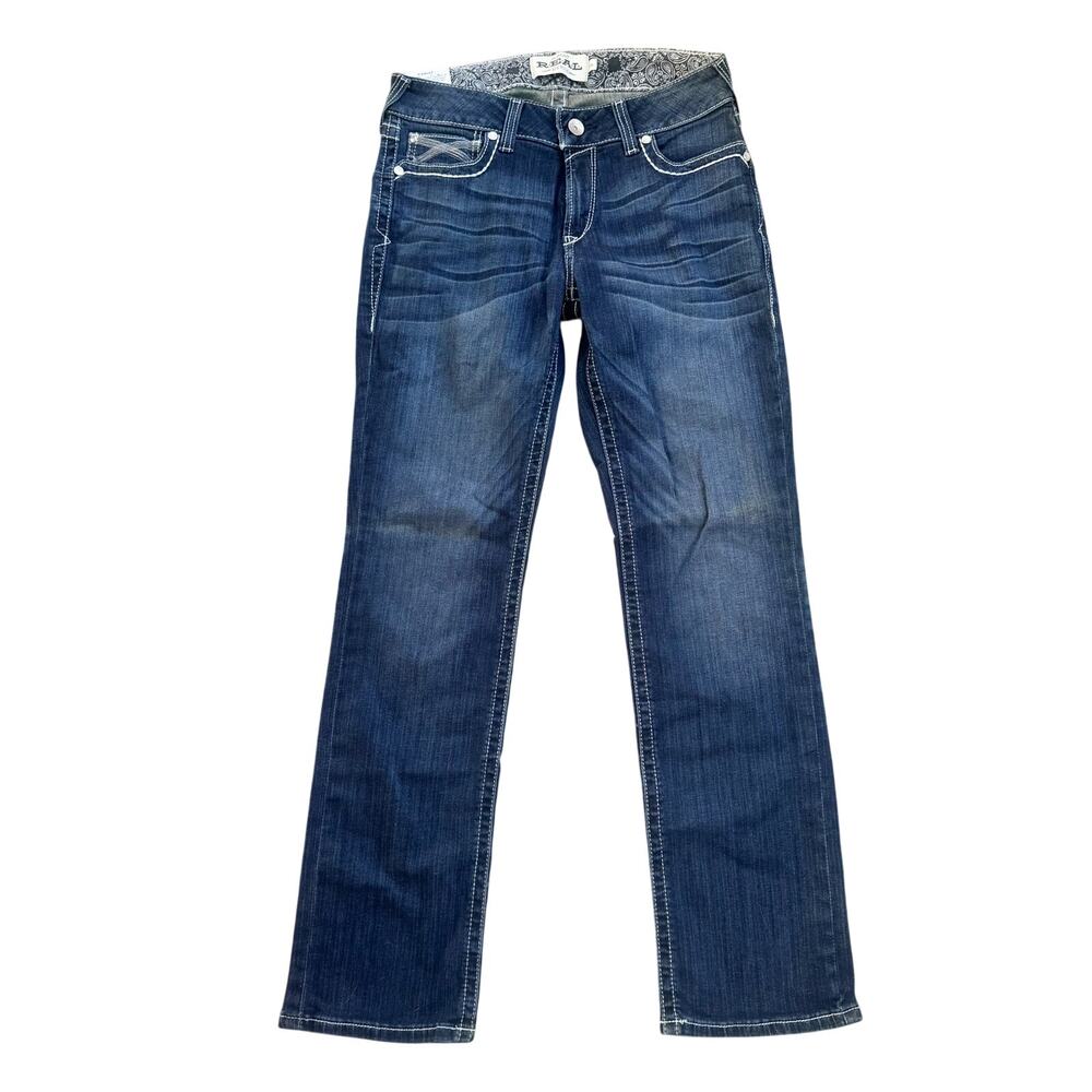 NEW Ariat Mid Rise Straight Denim Dresden Jeans Size 31R - Picture 3 of 11